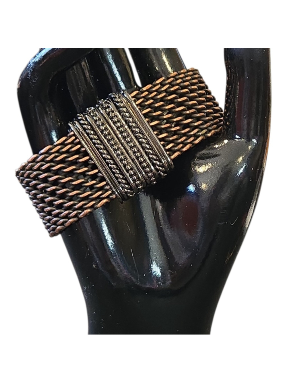 Erica Zap Bronze Mesh Magnetic Close Bracelet Excellent Cond Gift Mother (D-36)
